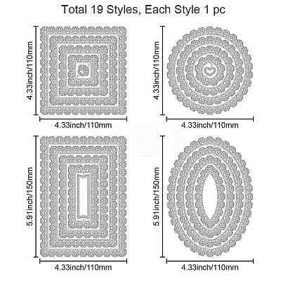 Carbon Steel Cutting Dies Stencils DIY-WH0309-1890-1