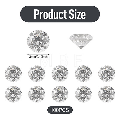 100Pcs Diamond Shape Grade AAA Cubic Zirconia Cabochons ZIRC-TADJ0001-01A-1