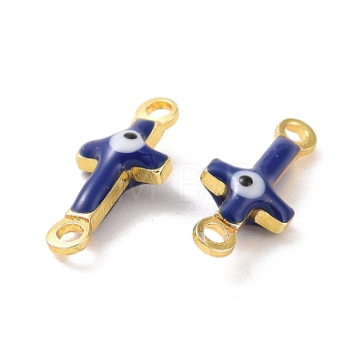 Brass Enamel Connector Charms KK-J302-08G-06-1