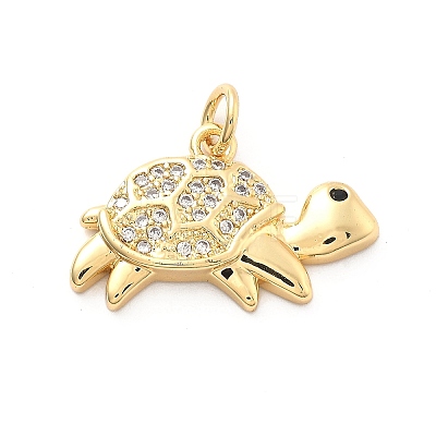 Rack Plating Brass with Cubic Zirconia Pendants KK-Q017-01E-G-1