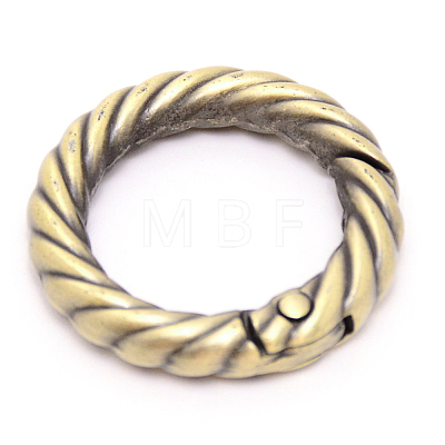 Zinc Alloy Spring Gate Rings PALLOY-WH0081-51A-01-1