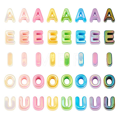 50Pcs 5 Styles UV Plating Opaque Acrylic Beads PACR-TA0001-31D-1