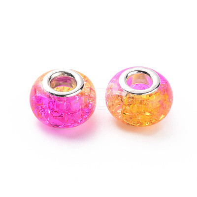 Crackle Two Tone Resin European Beads RPDL-T003-06D-1