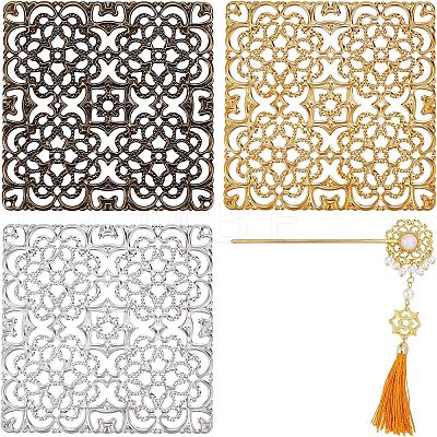 CHGCRAFT 12Pcs 3 Colors Alloy Filigree Joiners Findings FIND-CA0004-94-1