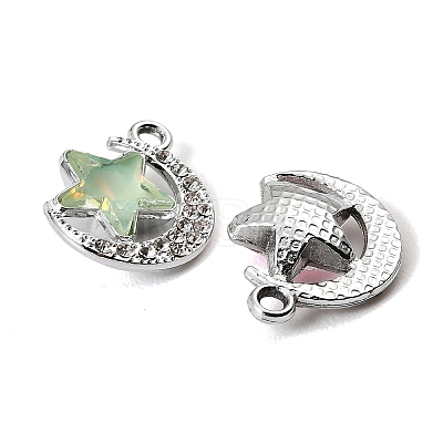 UV Plating Alloy Glass Pendants FIND-K032-25P-1