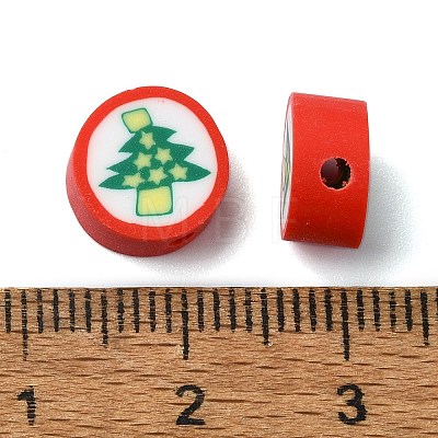 Christmas Theme Handmade Polymer Clay Beads CLAY-M005-09-1