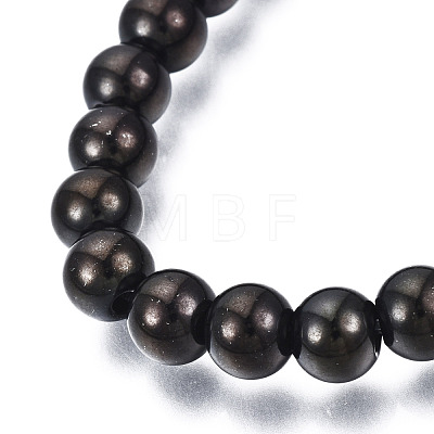 201 Stainless Steel Round Beaded Stretch Bracelet for Men Women BJEW-N017-163B-03-1
