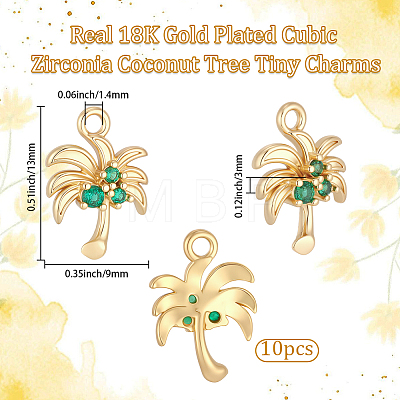 10Pcs Brass Micro Pave Cubic Zirconia Pendants KK-BBC0027-94-1