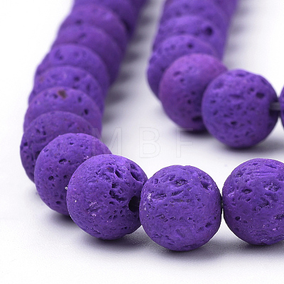 Synthetic Lava Rock Beads Strands X-G-S277-6mm-06-1