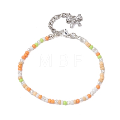 Shell Pearl & Glass Beaded Bracelets for Women BJEW-JB10414-1