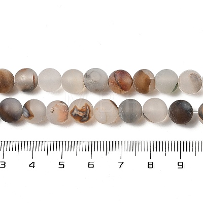 Natural Dendritic Agate Beads Strands G-A248-A04-02-1