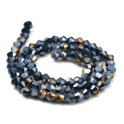 Opaque Solid Color Electroplate Glass Beads Strands GLAA-F029-P4mm-A09-1
