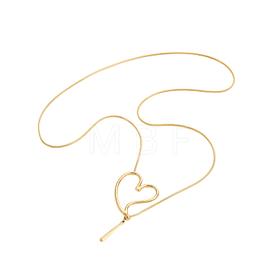 304 Stainless Steel Lariat Necklaces STAS-OY018-30G-1