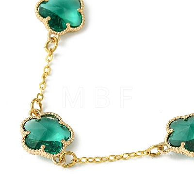 Glass Flower Link Bracelets BJEW-JB10219-02-1