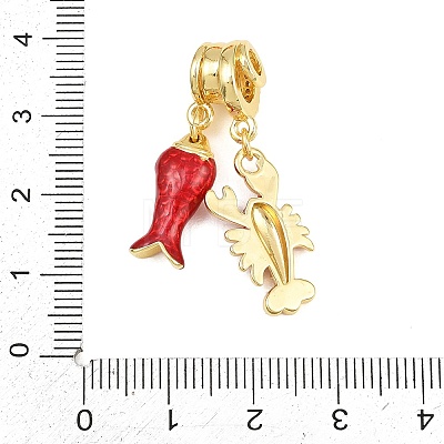 Brass Micro Pave Clear Cubic Zirconia Dangle Beads CU-CBAF1EE-06G-01-1