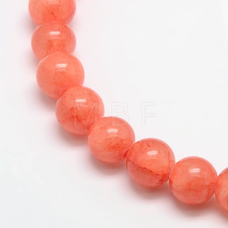 Natural Green Jade Dyed Round Beads Strands JBS053-8MM-25-1