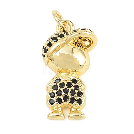 Brass Micro Pave Cubic Zirconia Pendants KK-D258-36G-01-1