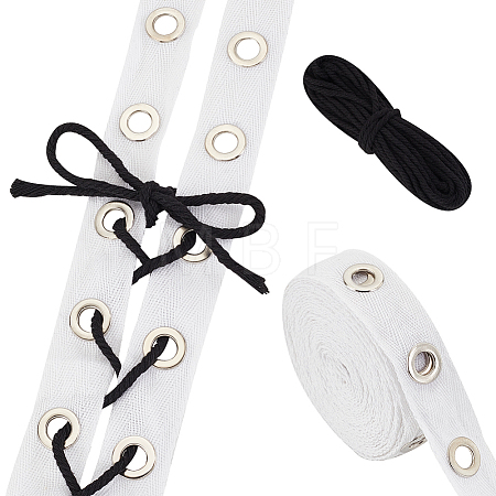 5 Yards Cotton Ribbons with Eyelet Rings OCOR-GA0001-77C-1