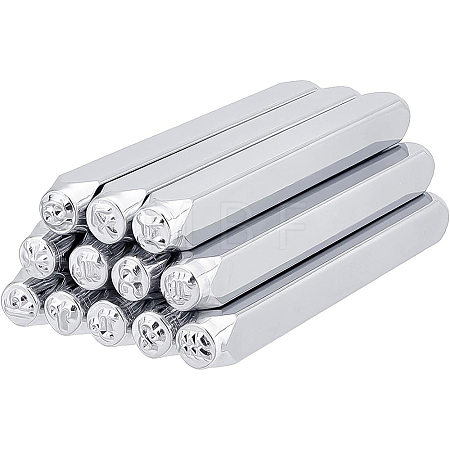 1 Set 40cr Steel Stamps AJEW-BC0001-71-1