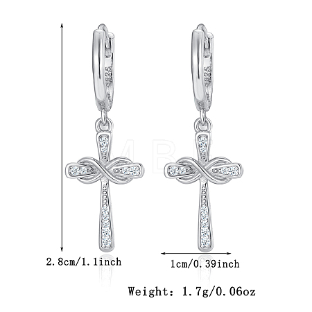 S925 Silver Moissanite Infinite Symbol Cross Earrings Fashion Simple Trendy JF2136-6-1