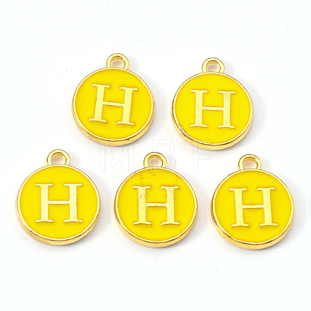 Golden Plated Alloy Enamel Charms ENAM-S118-09H-1