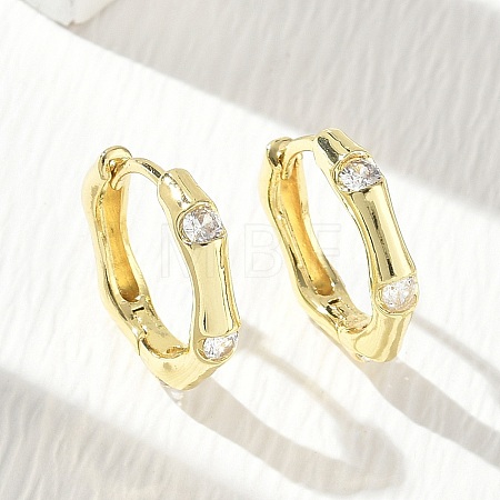 Brass Micro Pave Cubic Zirconia Hoop Earrings KK-CBA98BA-14G-1