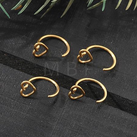 304 Stainless Steel Heart Hoop Nose Rings AJEW-A062-06G-1