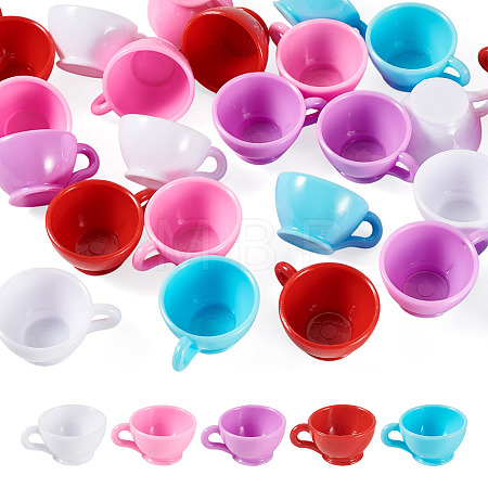 25Pcs 5 Styles Plastic Mini Teacup DJEW-TA0001-51-1