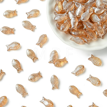 100Pcs Electroplate Transparent Glass Beads EGLA-YW0005-28F-1