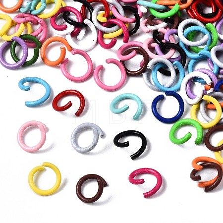 Spray Painted Iron Open Jump Rings IFIN-T017-04B-1