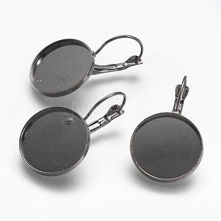Brass Leverback Earring Settings KK-H024-B-1