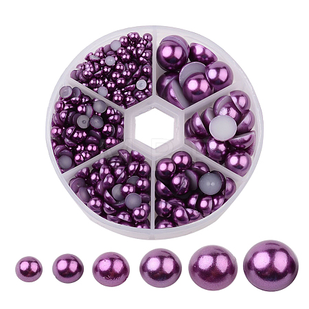 1Box ABS Plastic Imitation Pearl Dome Cabochons SACR-JP0001-47-1