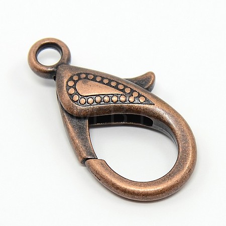 Tibetan Style Alloy Lobster Claw Clasps PALLOY-O027-R01-1