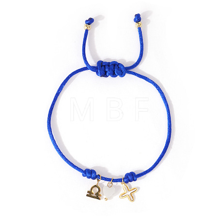 304 Stainless Steel & Brass & Natural Shell Charm Bracelets HP8667-3-1