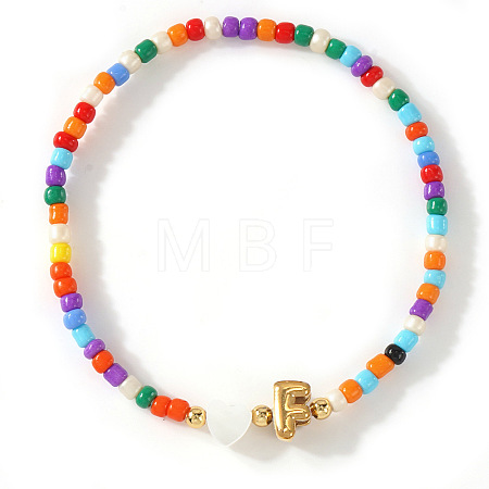 Colorful Round Glass Seed Bead Stretch Bracelets AO5283-6-1