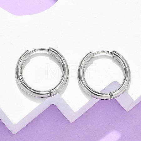 Tarnish Resistant 304 Stainless Steel Huggie Hoop Earrings EJEW-F111B-19mm-P-1