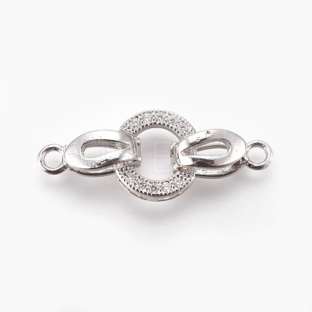 Brass Micro Pave Cubic Zirconia Fold Over Clasps KK-P164-12P-1