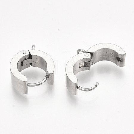 Tarnish Resistant 201 Stainless Steel Hoop Earring Findings X-STAS-S079-79-1