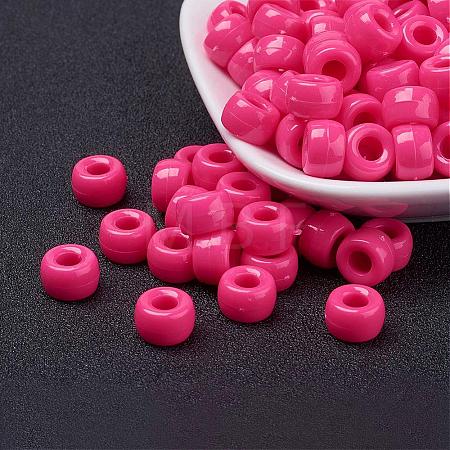 Opaque Acrylic European Large Hole Beads PL338-4-1