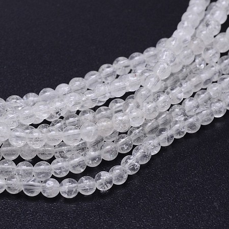 Natural Quartz Crystal Round Beads Strands X-G-J303-01-6mm-1