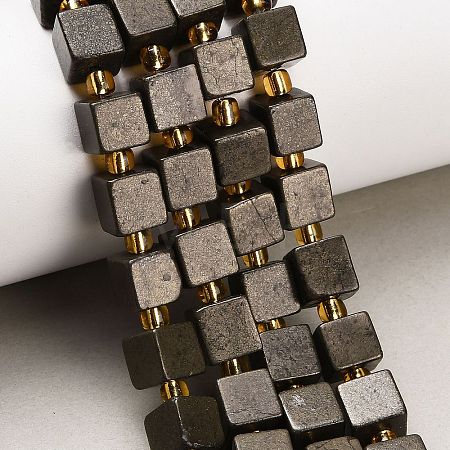 Natural Gold Pyrite/Golden Pyrite Beads Strands G-F833-N01-01-1