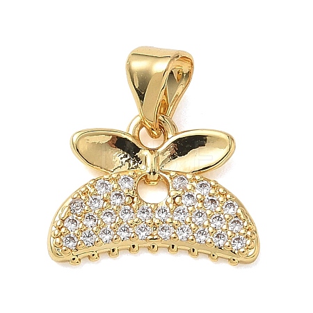 Brass Micro Pave Clear Cubic Zirconia Pendants KK-L268-012G-1