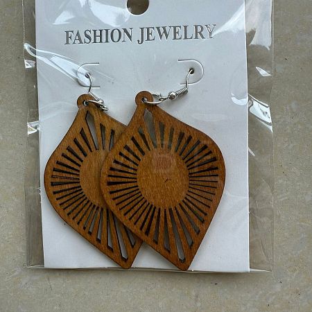Alloy Wood Dangle Earrings FS-WG0BF85-10-1