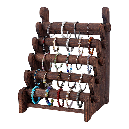 5-Tier Wood Bracelet Display Riser Stands BDIS-WH0003-36-1