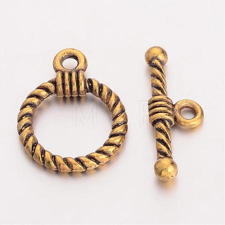 Tibetan Style Alloy Toggle Clasps TIBE-EA9138Y-AG-FF-1