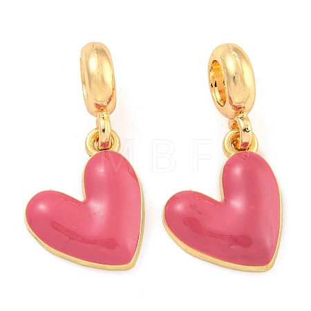 Rack Plating Alloy Enamel Heart European Dangle Charms FIND-B034-20G-02-1