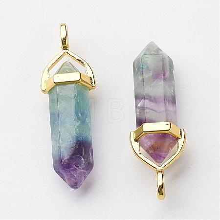 Natural Fluorite Pointed Pendants G-G902-A07-1