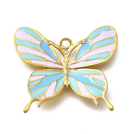 Brass Enamel Pendants STAS-Q347-11G-1-1
