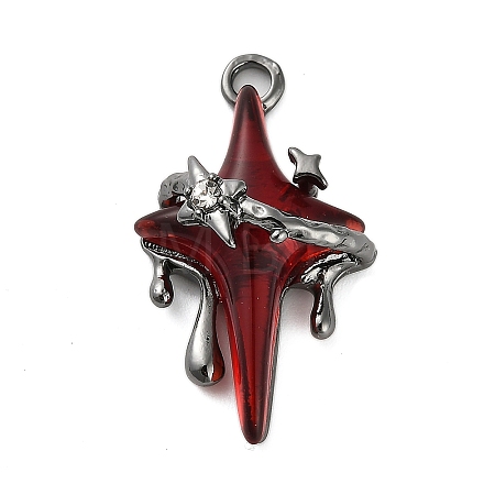 Gothic Alloy Resin Pendants PALLOY-I224-08B-02-1