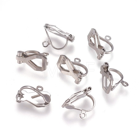 Tarnish Resistant 304 Stainless Steel Clip-on Earring Findings STAS-P206-02P-1